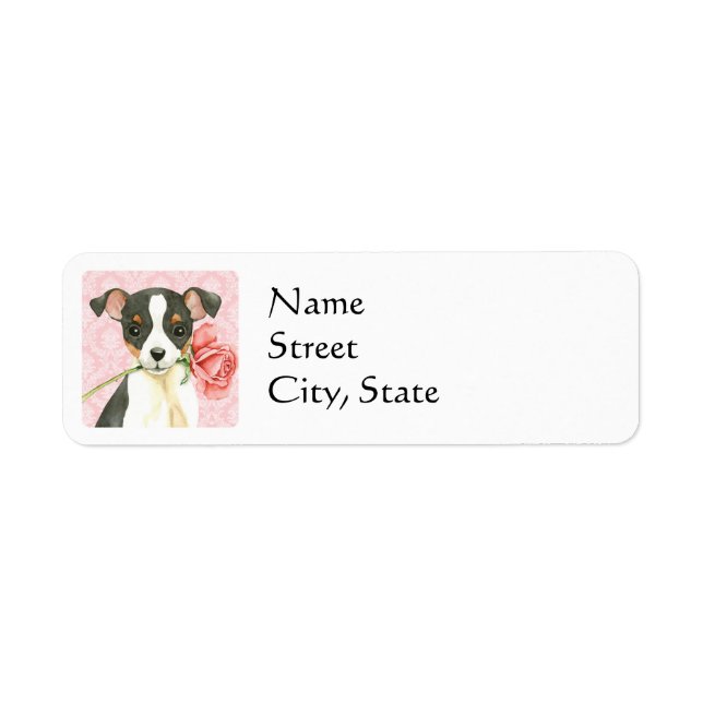 Valentine Rose Toy Fox Terrier Label (Front)