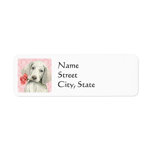 Valentine Rose Weimaraner Label (Front)