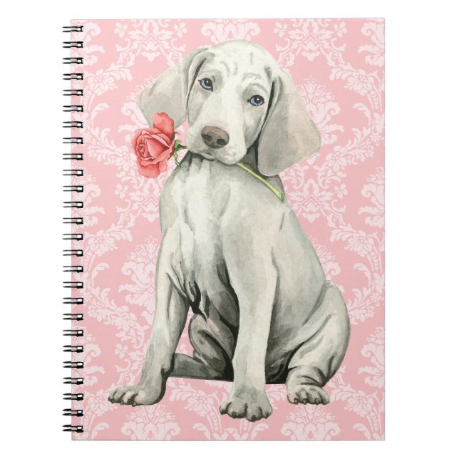 Valentine Rose Weimaraner Notebook (Front)