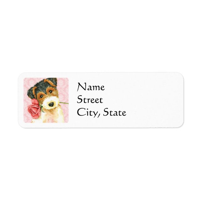 Valentine Rose Wire Fox Terrier Label (Front)