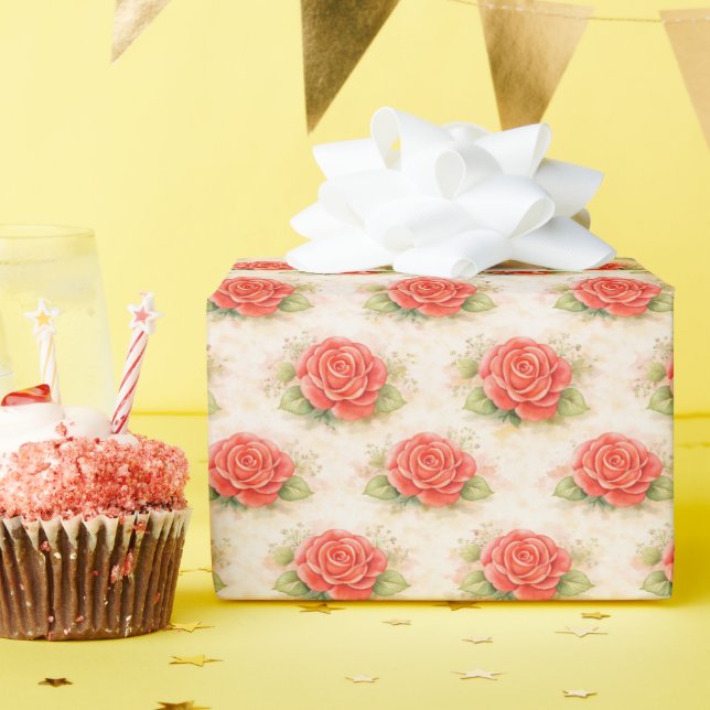 Valentine rose wrapping paper (Birthday Party)