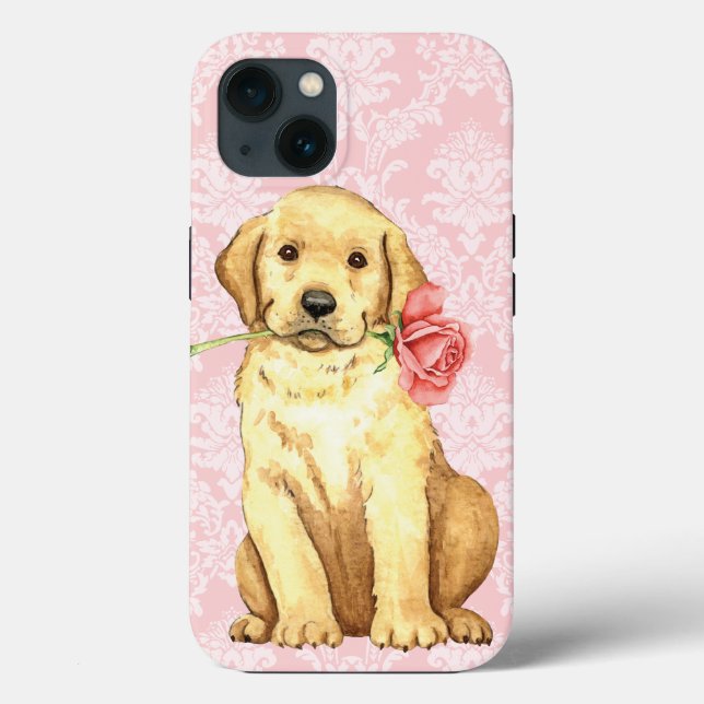 Valentine Rose Yellow Lab Case-Mate iPhone Case (Back)