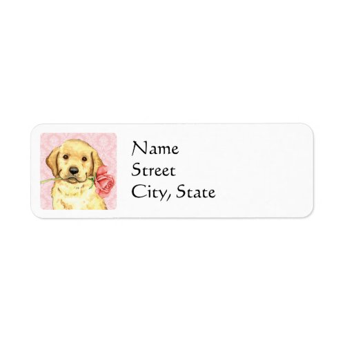 Valentine Rose Yellow Lab Label