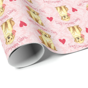 Valentine Rose Yellow Lab Wrapping Paper