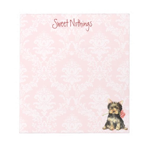 Valentine Rose Yorkie Notepad