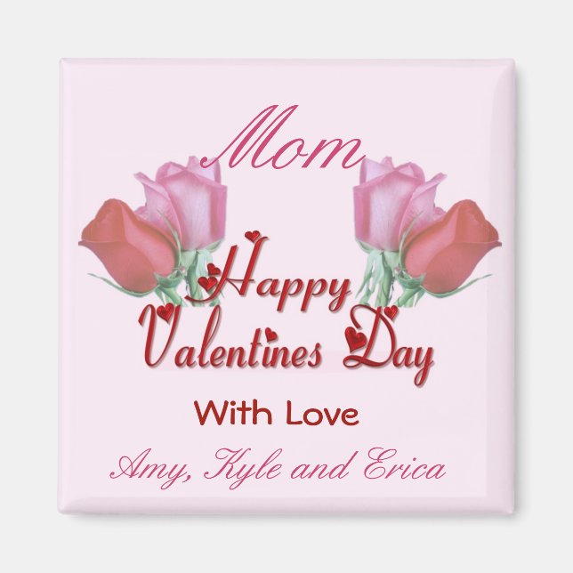 Valentine Roses - Mom Magnet (Front)
