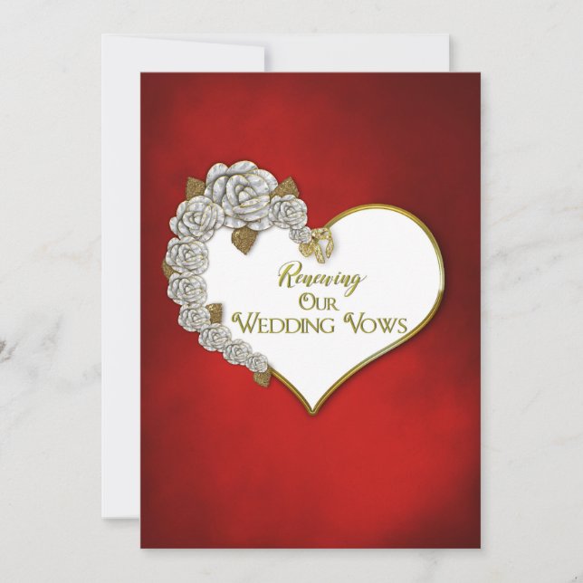 Valentine/Roses - Renewing Wedding Vows Invivitati Invitation (Front)