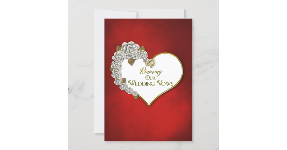 Valentine/Roses - Renewing Wedding Vows Invivitati Invitation | Zazzle