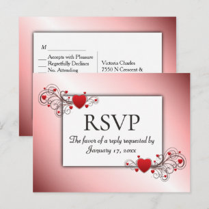 Valentine RSVP with Diner Choices Invitation Postcard