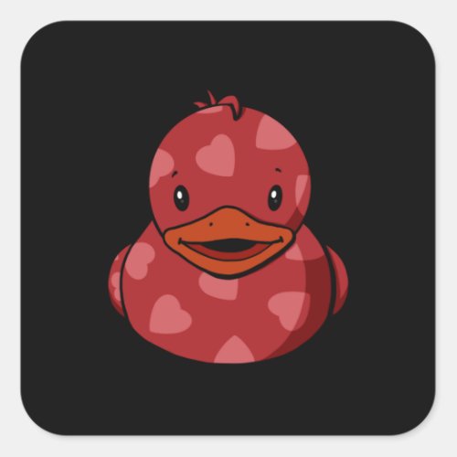 Valentine Rubber Duck Square Sticker