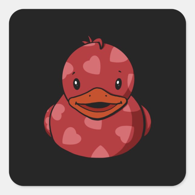 Valentine Rubber Duck Square Sticker (Front)