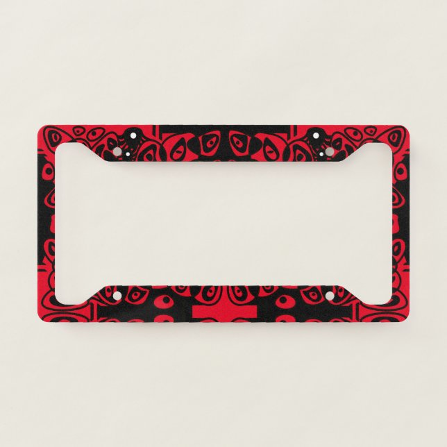 Valentine’s Cells Similar Differ Black Red License Plate Frame (Front)