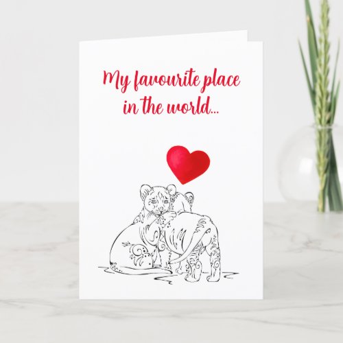Valentines Cute Lion Cubs Design Holiday Card