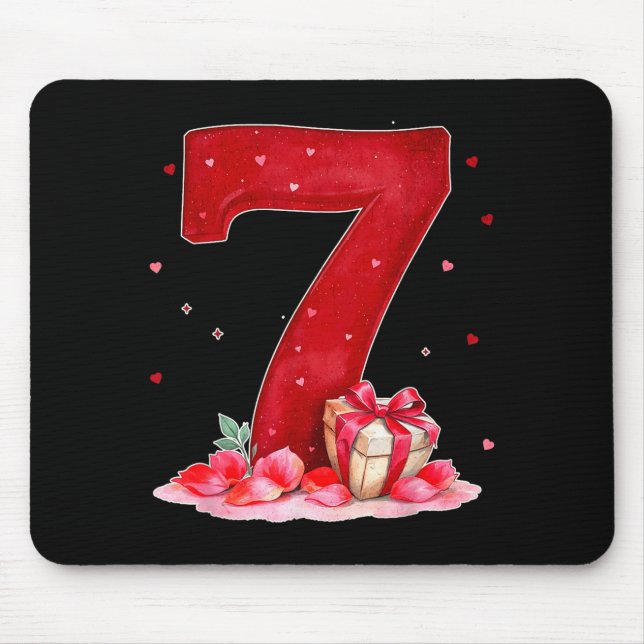 Valentine’s Day 67 Filled With Heart Funny Six Sev Mouse Pad (Front)