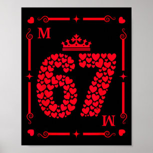 Valentine’s Day 67 Filled With Hearts Card Six Sev Poster