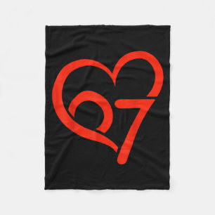 Valentine’s Day 67 Meme 67th Birthday 6 7 Valentin Fleece Blanket