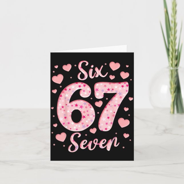 Valentine’s Day 67 Meme Filled With Hearts Funny S Card (Front)