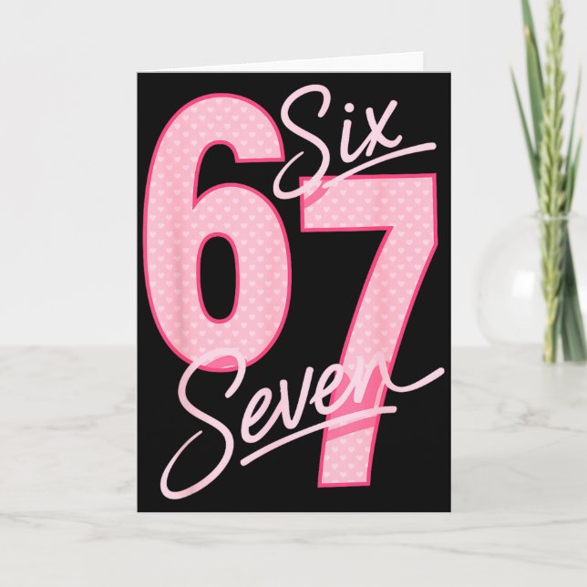 Valentine’s Day 67 Meme Filled With Hearts Funny S Card (Front)