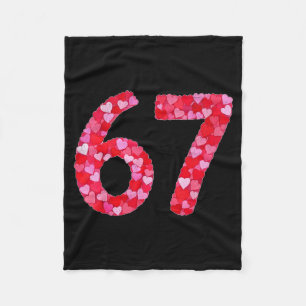 Valentine’s Day 67 Meme Filled With Hearts Funny S Fleece Blanket
