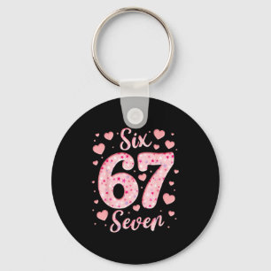 Valentine’s Day 67 Meme Filled With Hearts Funny S Keychain