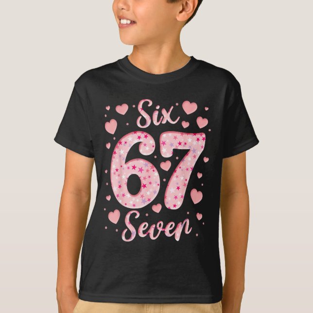 Valentine’s Day 67 Meme Filled With Hearts Funny S T-Shirt (Front)