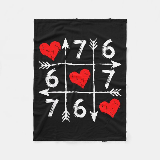 Valentine’s Day 67 Six Seven Meme Love 6 7 Heart C Fleece Blanket (Front)