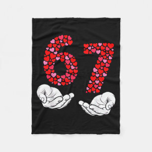 Valentine’s Day 6-7 Meme Six Seven 6 7 Valentine H Fleece Blanket