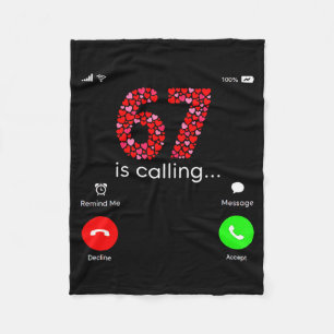 Valentine’s Day 6-7 Meme Six Seven 6 7 Valentine H Fleece Blanket