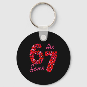 Valentine’s Day 6-7 Meme Six Seven 6 7 Valentine H Keychain