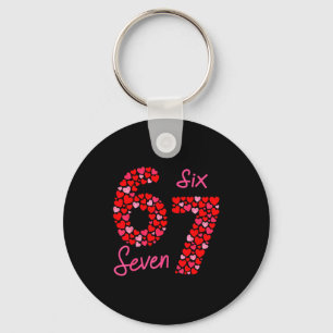 Valentine’s Day 6-7 Meme Six Seven 6 7 Valentine H Keychain