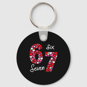 Valentine’s Day 6-7 Meme Six Seven 6 7 Valentine H Keychain