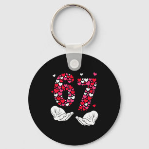 Valentine’s Day 6-7 Meme Six Seven 6 7 Valentine H Keychain