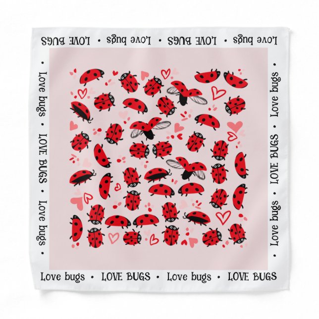 Valentine’s Day bandana Fun Love Bugs red (Front)