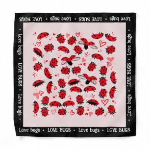 Valentine’s Day bandana Fun Love Bugs red