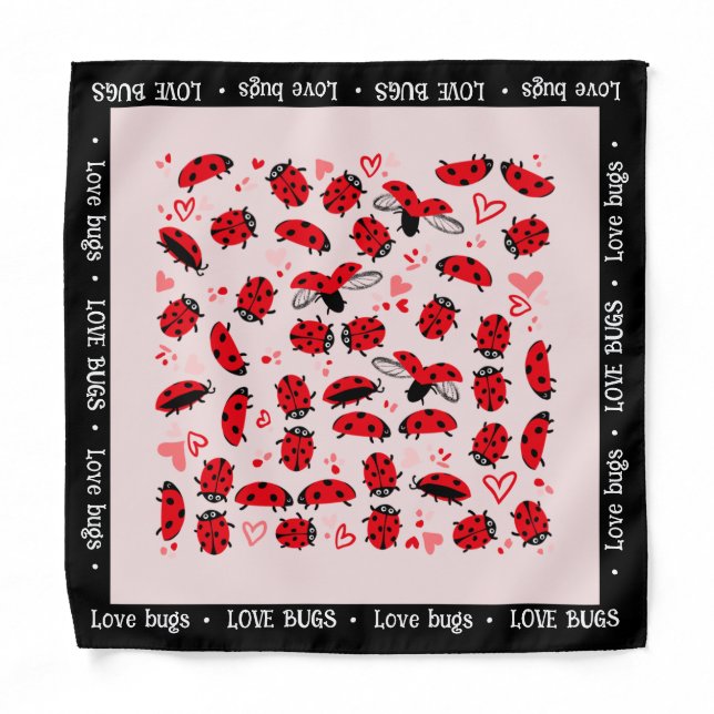Valentine’s Day bandana Fun Love Bugs red (Front)