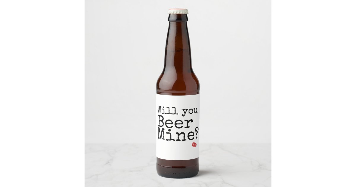 Beer bottle labels valentines day