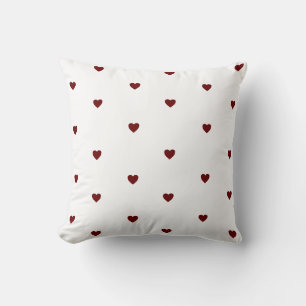 Valentine`s day Burgundy Red Heart Pattern Throw Pillow