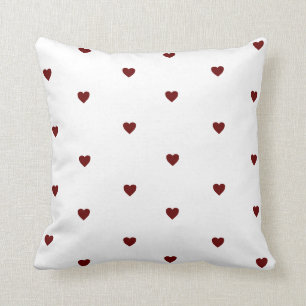 Valentine`s day Burgundy Red Heart Pattern Throw Pillow