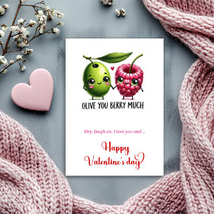 Valentine’s Day Card Funny Quote Cartoon Fruits
