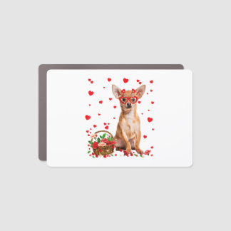 Valentine s Day Chihuahua Dog Heart Flowers Pet D Car Magnet