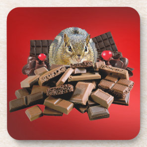Valentine’s Day Chocolate Chipmunk Drink Coaster