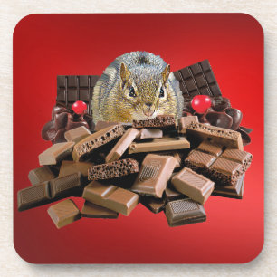 Valentine’s Day Chocolate Chipmunk Drink Coaster