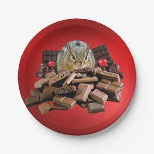 Valentine’s Day Chocolate Chipmunk Paper Plates