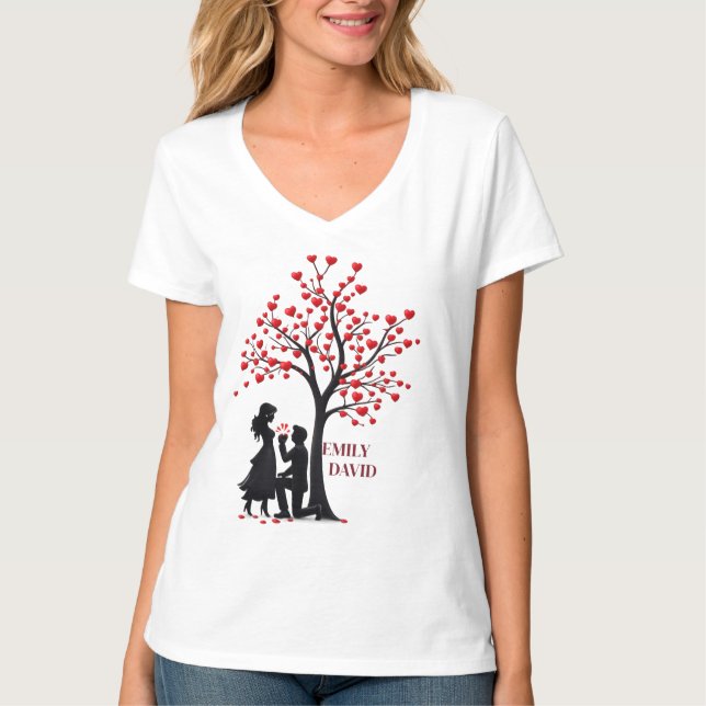 Valentine’s Day Couple Gift – Women’s V-Neck T-Shi T-Shirt (Front)
