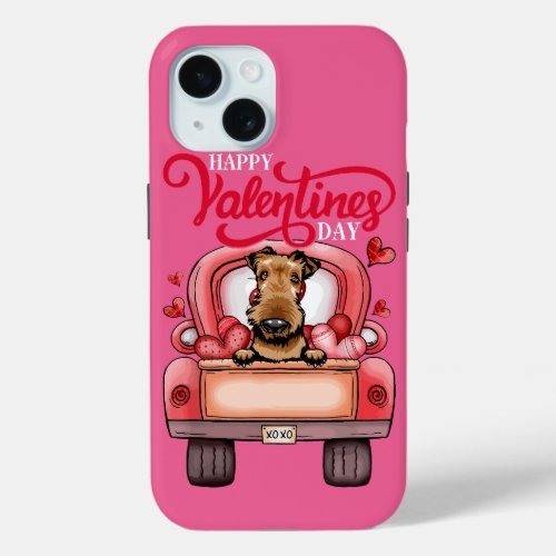 Valentineâs Day Delight Adorable Dog with Love iPhone 15 Case