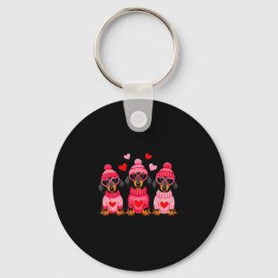 Valentine’s Day Dog Cute Dachshund Dogs For Dog Mo Keychain