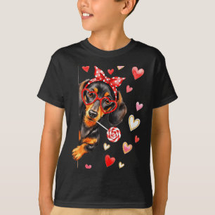 Valentine’s Day Dog Cute Dachshund Dogs For Dog Mo T-Shirt