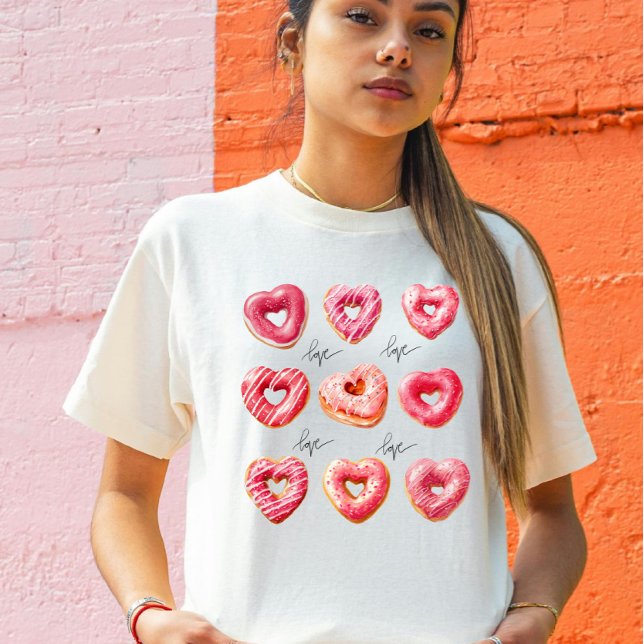 Valentine’s Day Donut Love Food Lover  Tri-Blend Shirt (Creator Uploaded)