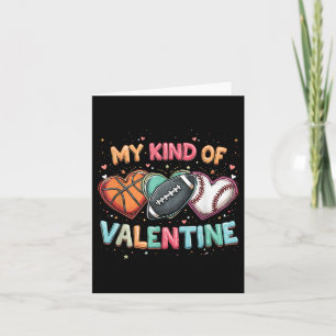 Valentine’s Day Football Basketball Baseball Fun Card