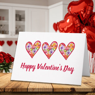 Valentine’s Day for Best Friend - Floral Hearts Card